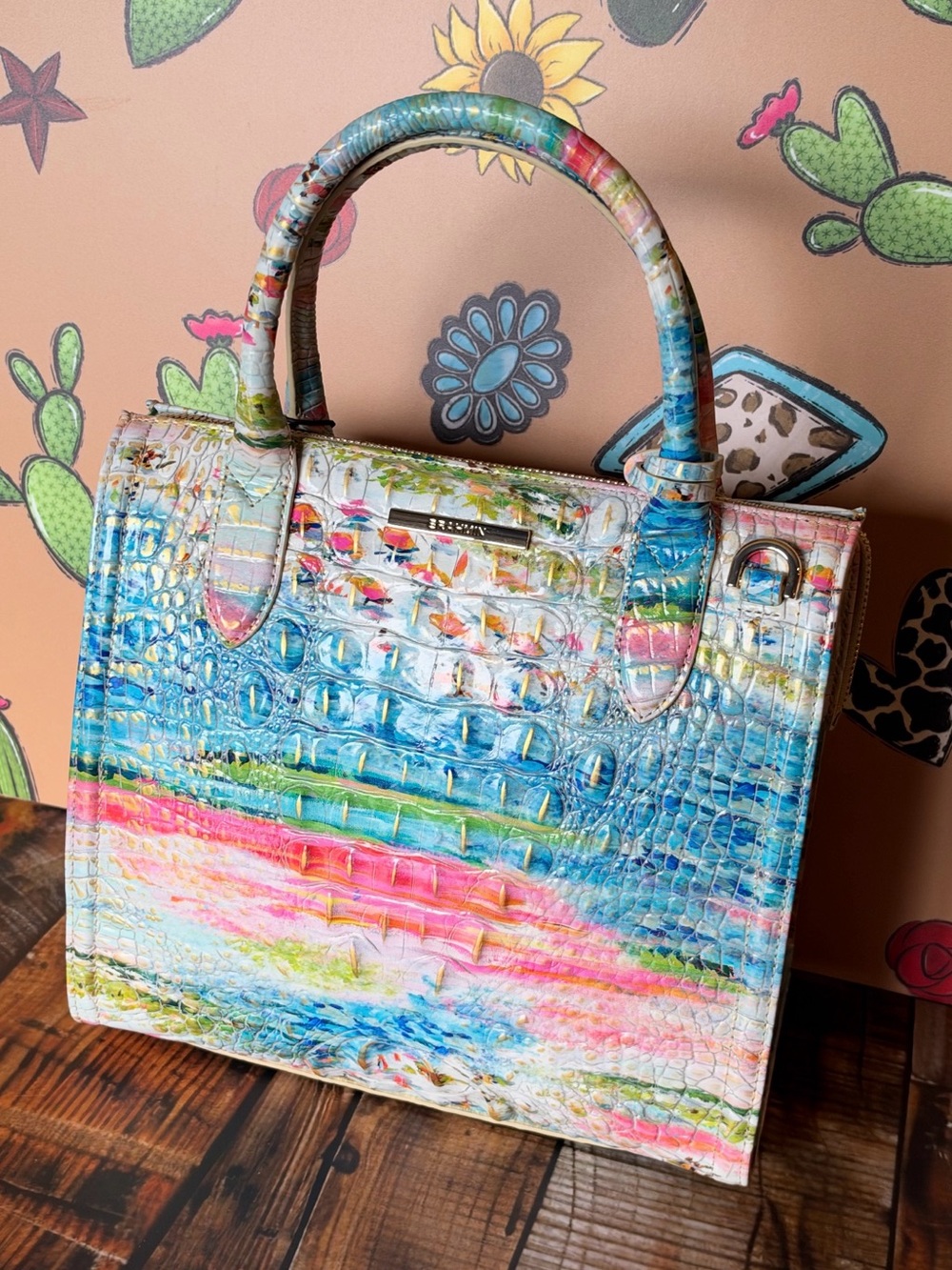 HTF BRAHMIN SMALL CAROLINE STAYCATION SATCHEL BAG NWT TROPIC FISH - Picture 11 of 13